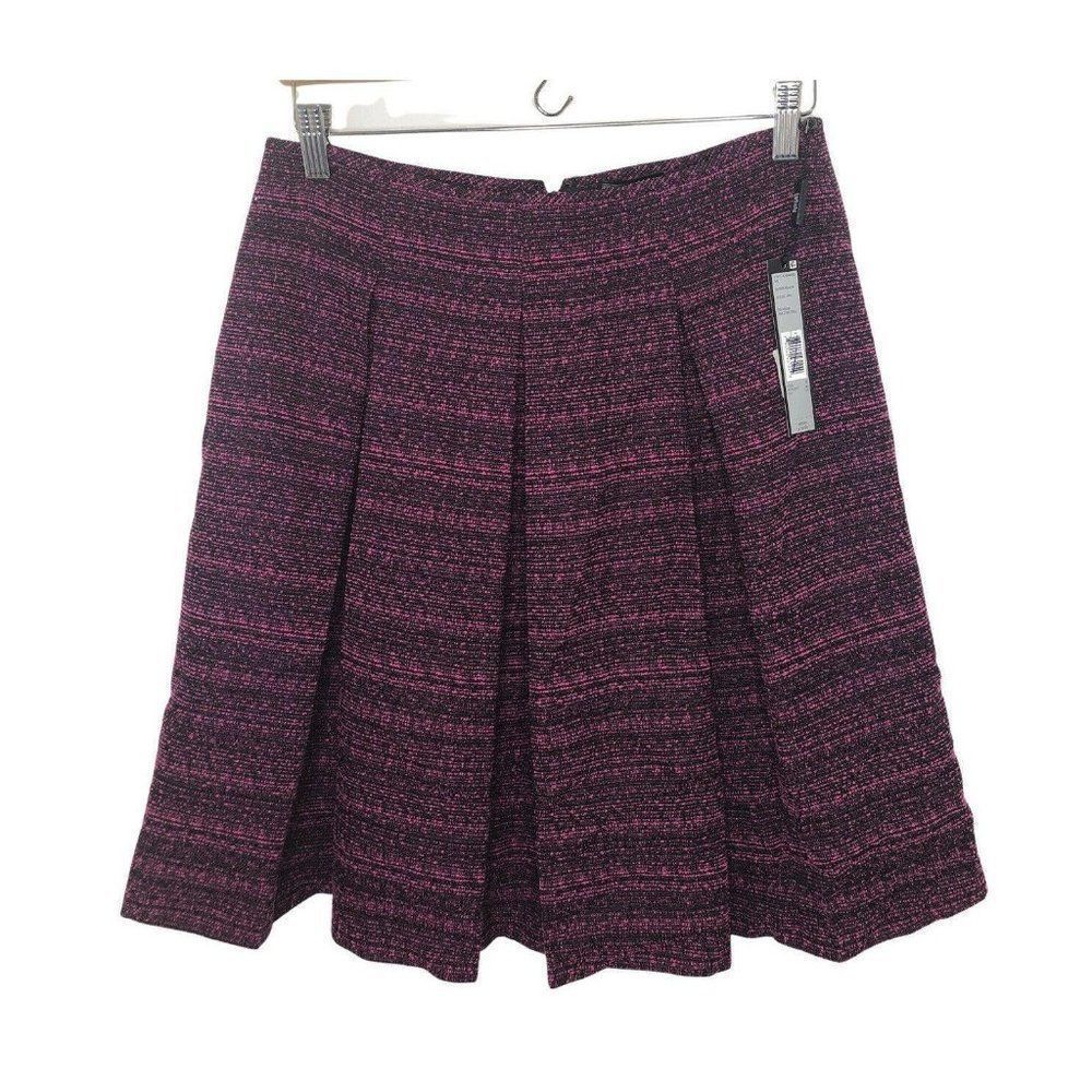 New Tahari Women 6 Tweed Large Box Pleated Skirt H